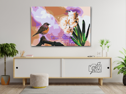 Paint by number - Hyacint og Fugl