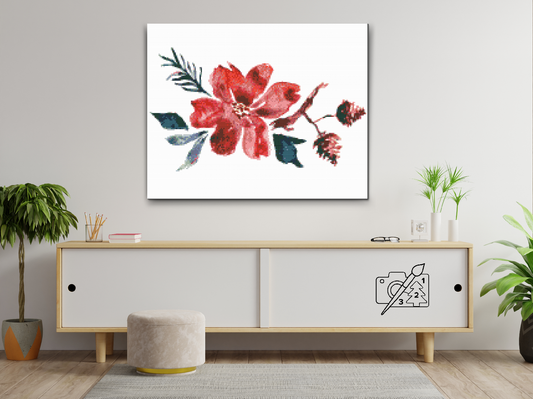 Diamond Paint - Skitsen af blomsten