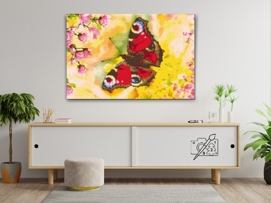 Diamond Paint - Påfugløje-sommerfugl