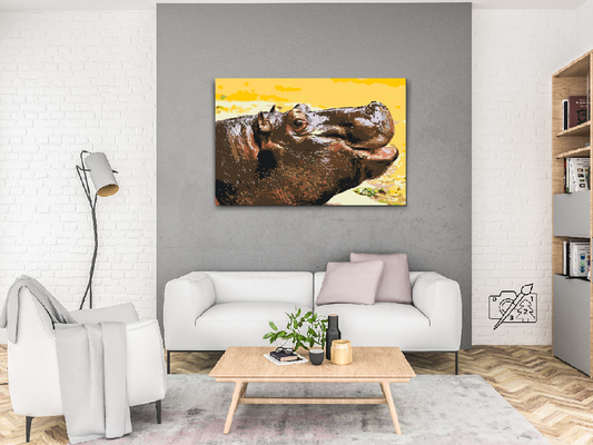 Paint by number - Safari Flodhest