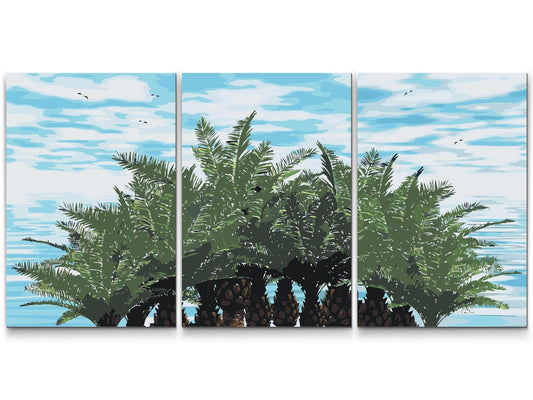 Paint by number - Caribiske palmer (sæt af 3)