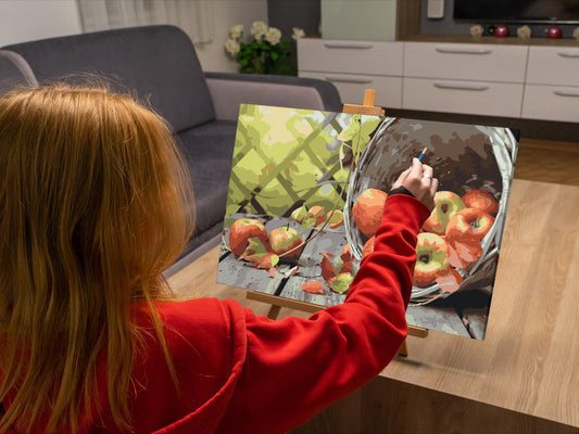 Paint by number - Æbler i en kurv