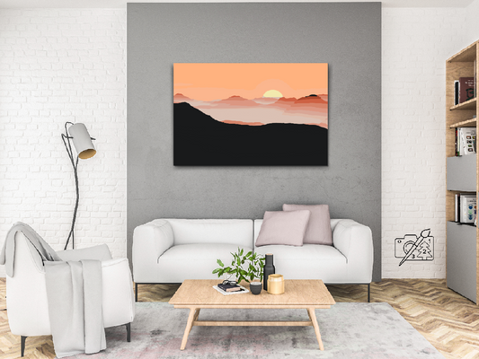 Paint by number - Solen i bjergene