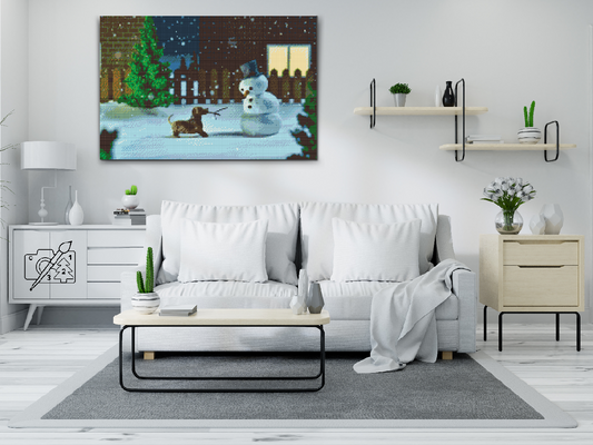 Diamond Paint - Snemand og hund