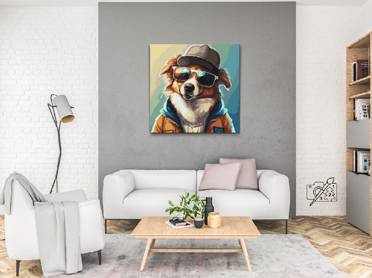 Paint by number - Hund med stilfulde briller 3