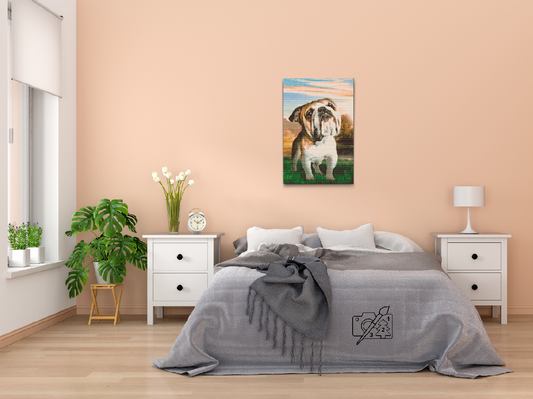 Diamond Paint - Engelsk bulldog i haven