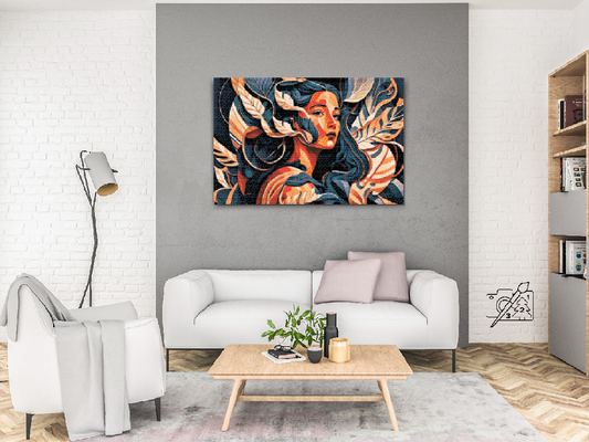 Diamond Paint - Kvinde blandt blade