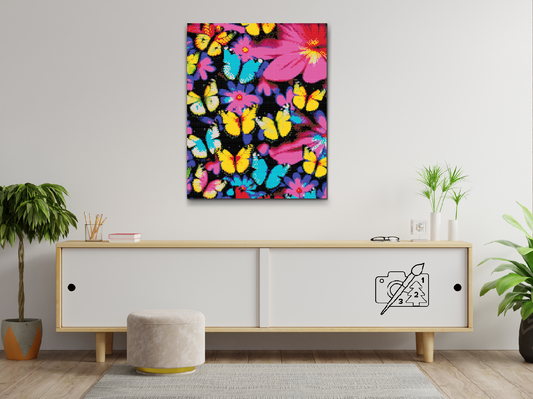 Diamond Paint - Farverige sommerfugle
