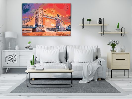 Paint by number - London Bridge ved solnedgang