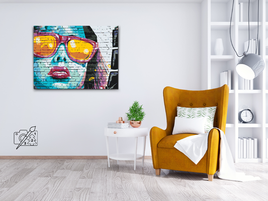 Paint by number - Kvinde med lyserøde briller