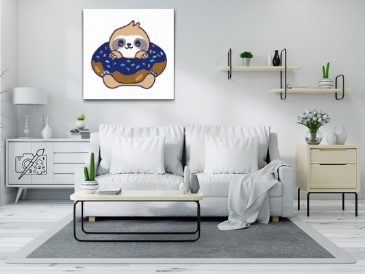 Diamond Paint - Dovendyr i en donut