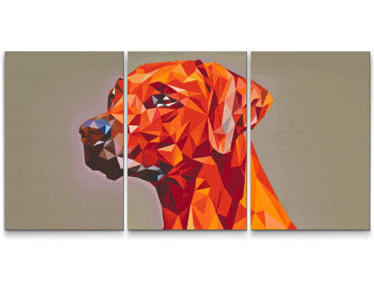 Diamond Paint - Geometrisk hund (sæt af 3)