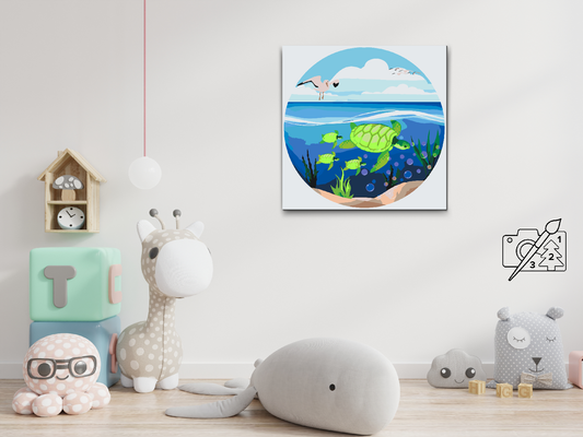 Paint by number - Skildpadder i havet