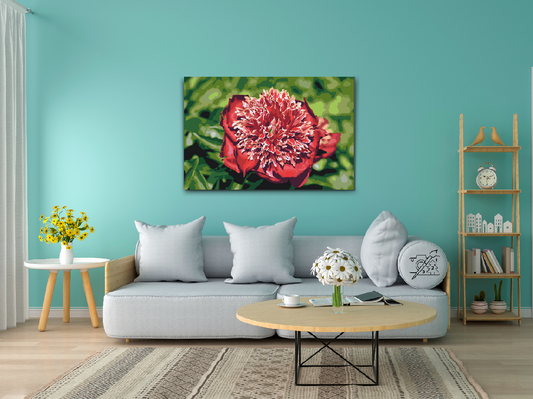 Paint by number - Pæon - Øm skønhed