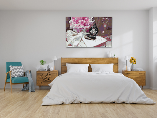 Paint by number - Lommeur og pæon