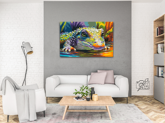 Paint by number - Farverig krokodille