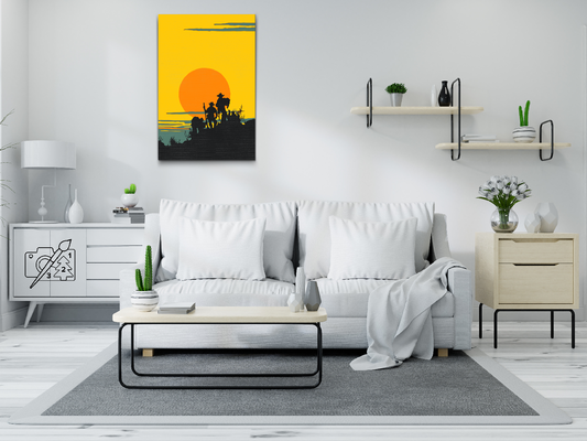 Paint by number - Cowboy-silhuet