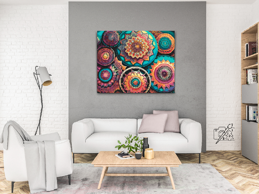 Paint by number - Blomstermandala-mønster