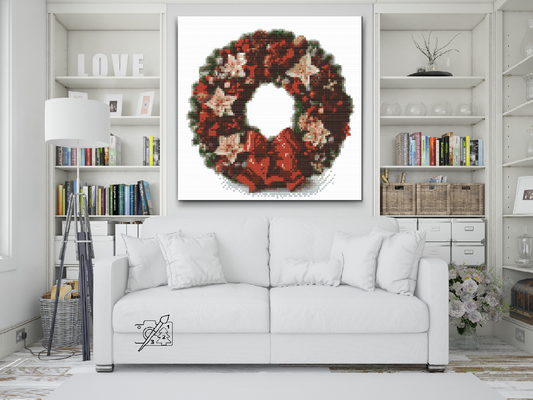 Diamond Paint - Rød julekrans