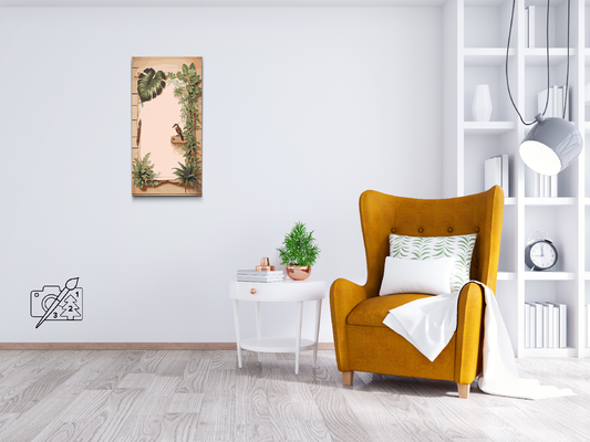 Paint by number - Pergament omgivet af planter