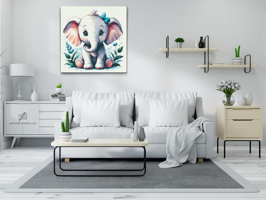 Diamond Paint - Sød elefant med røde kinder