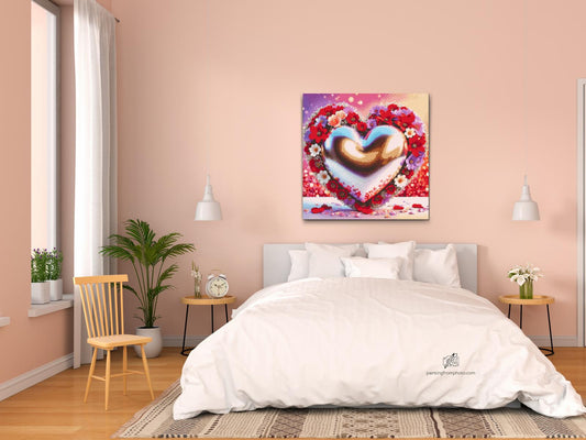 Diamond Paint - Hjerte omgivet af blomster