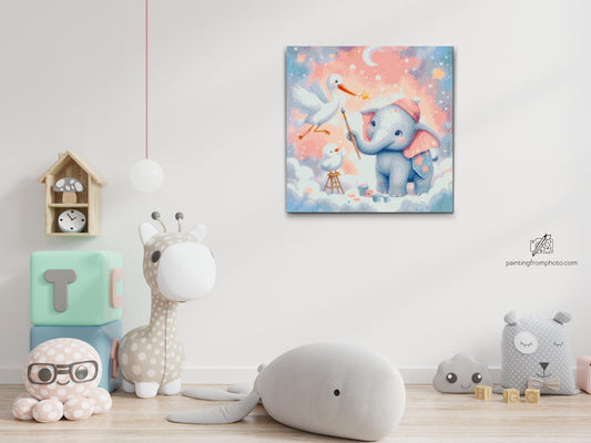 Diamond Paint - Maleri i skyerne – elefant
