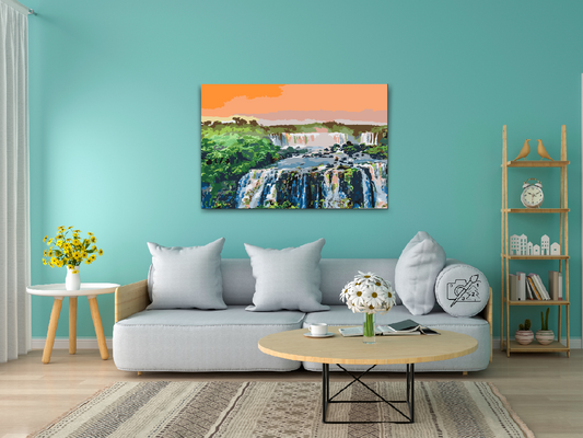 Paint by number - Vandfald midt i junglen