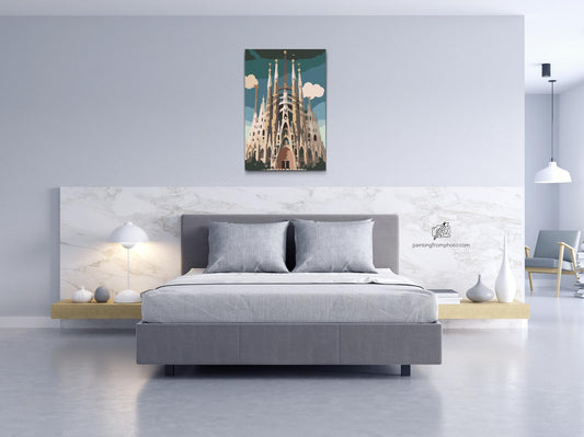 Paint by number - Sagrada Familia tæt på