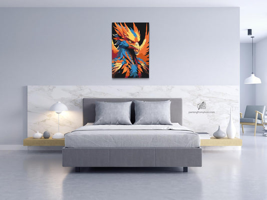 Paint by number - Farverig føniks