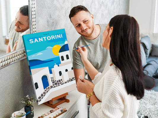Paint by number - Santorini, Grækenland
