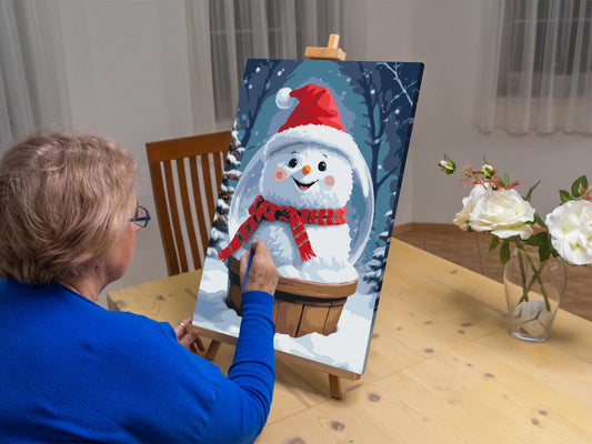 Paint by number - Snekugle med en snemand