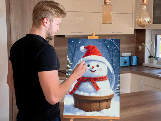 Diamond Paint - Snekugle med en snemand