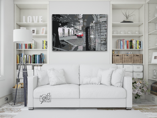 Paint by number - Rød bil i Grå Gyde