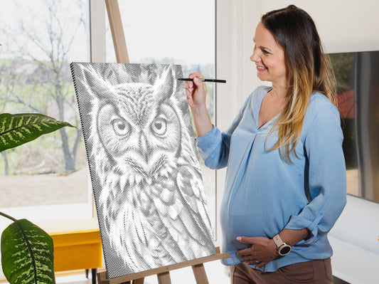 Dotting - Ugle i nuancer af mørk turkis