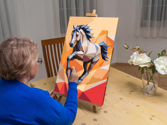 Paint by number - Origami-hesteløb