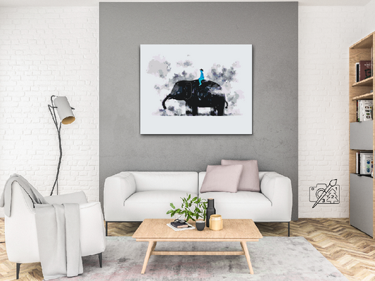 Paint by number - At ride på en elefant