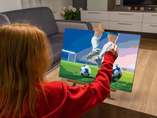 Paint by number - Fodbold på banen