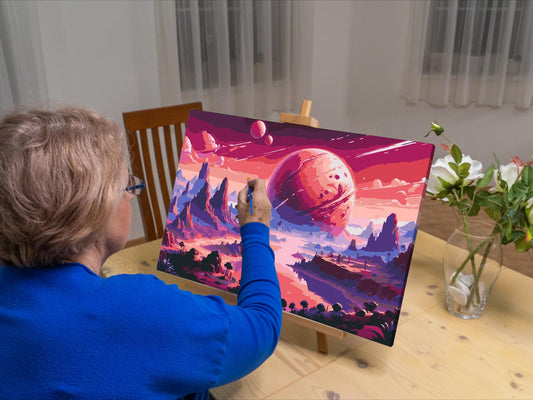 Paint by number - Abstrakt planet i rummet