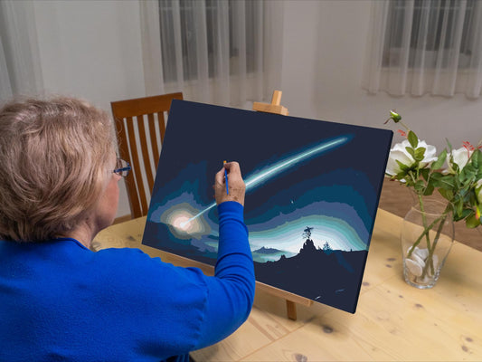 Paint by number - Komet, der flyver på himlen