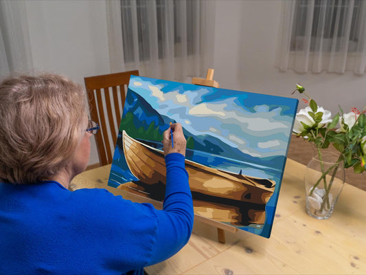 Paint by number - Båd på vandet