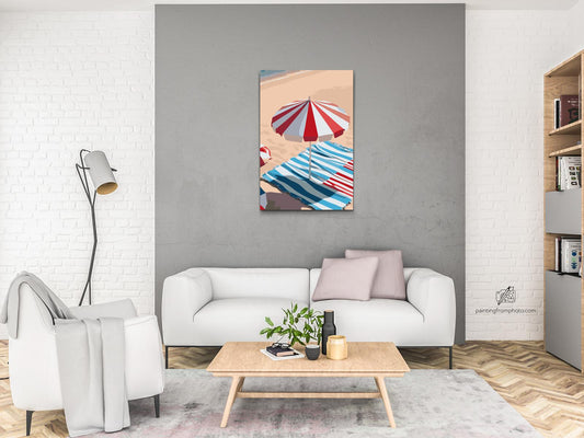 Paint by number - Parasol på stranden