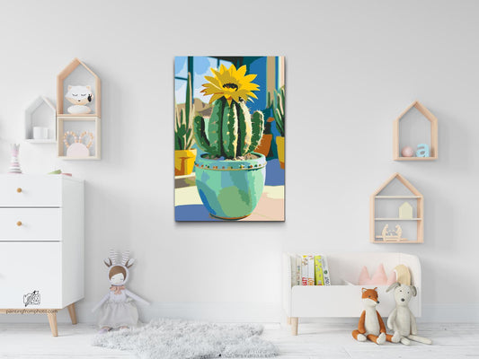 Paint by number - Blomstrende kaktus