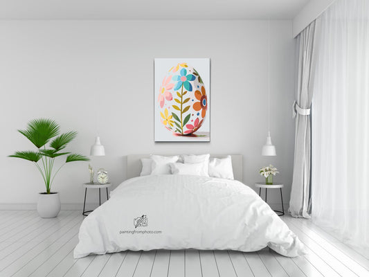 Paint by number - Påskeæg med blomstermønster
