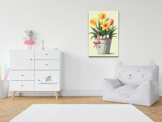 Paint by number - Illustration af påskedekoration