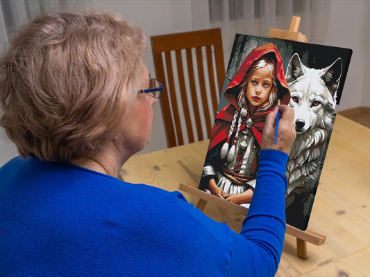 Paint by number - Pigen og den hvide ulv