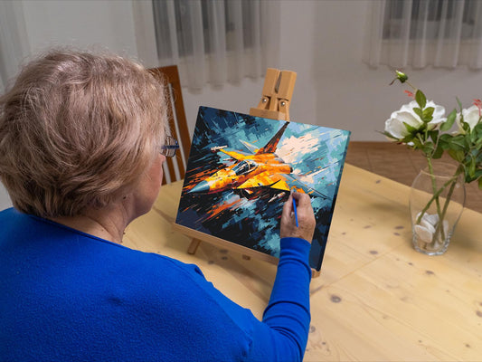 Paint by number - Gult militærfly