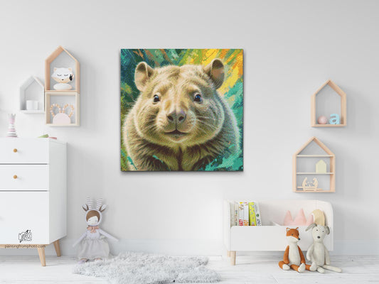 Diamond Paint - Wombat i nuancer af dæmpet grøn