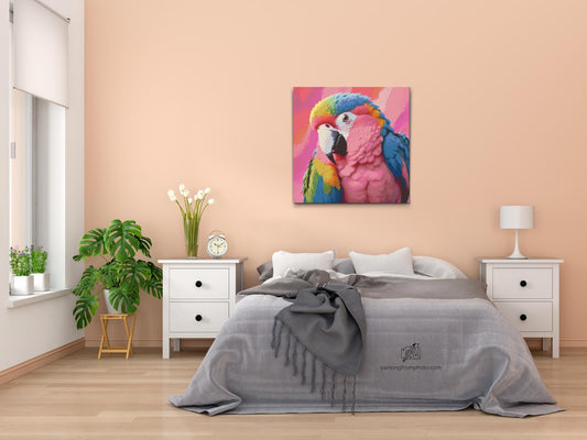 Diamond Paint - Papegøje i nuancer af pink