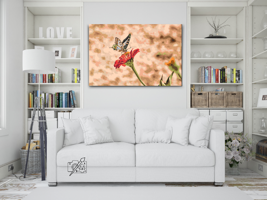 Paint by number - Sommerfugl på en rød blomst 2